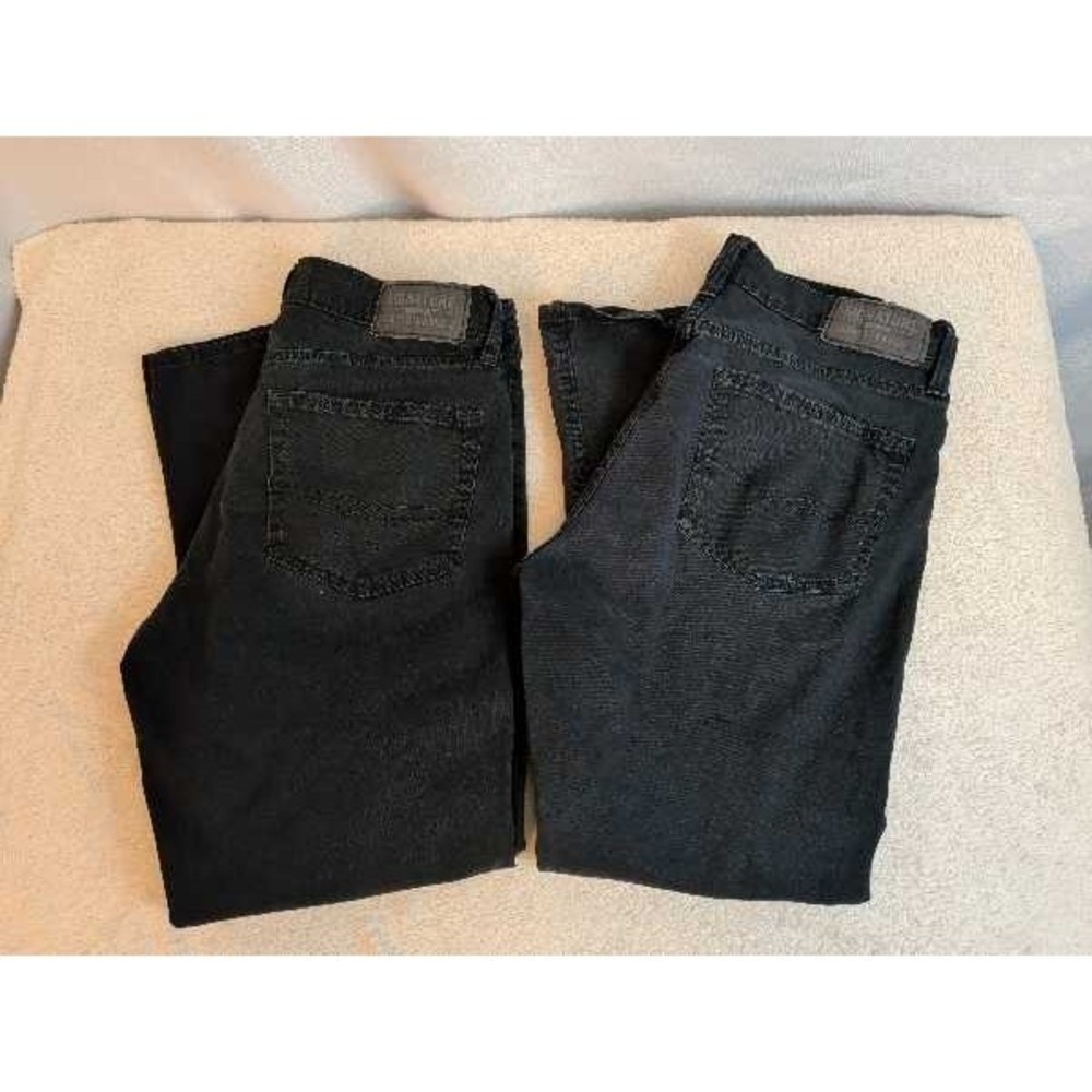 Lot Of 2 Levi Strauss Signature Gold Athletic Jeans W32 L30 Black Denim Straight